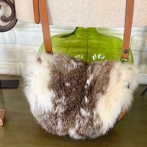 Patricia Nash Italian Leather & Rabbit fur shoulder bag